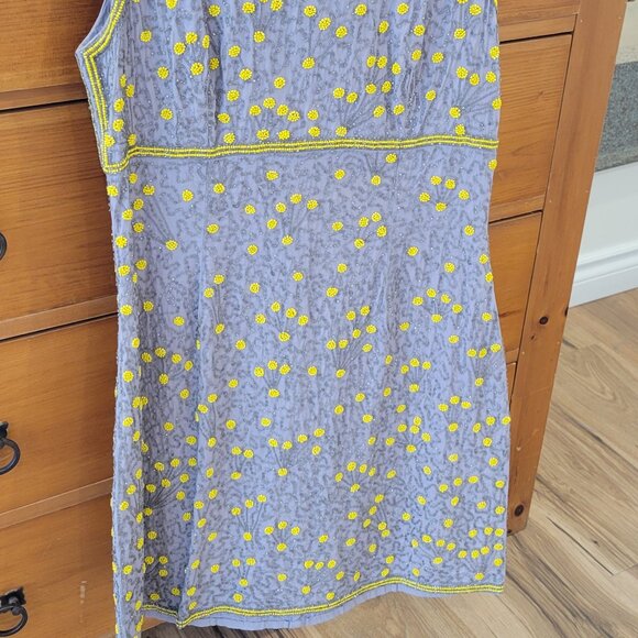 French Connection Beaded Mini Shift Dress Size 2/4 - Picture 2 of 3